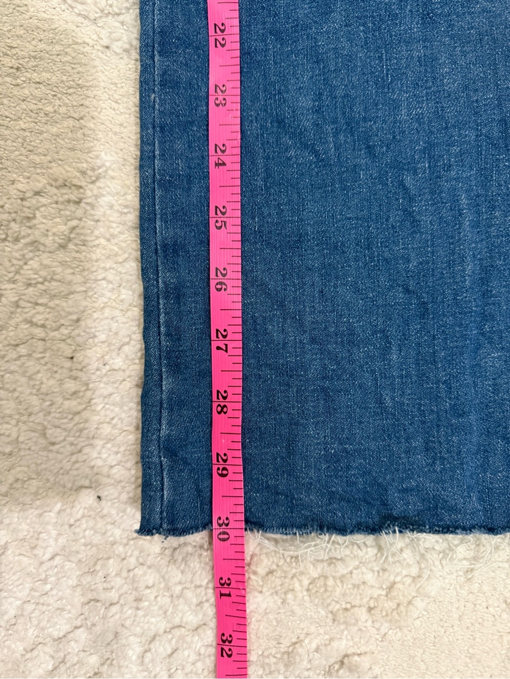 Pilcro Anthropologie Jeans 31 Wide Leg High Rise Hemp Blend Raw Hem Blue - Picture 6 of 9